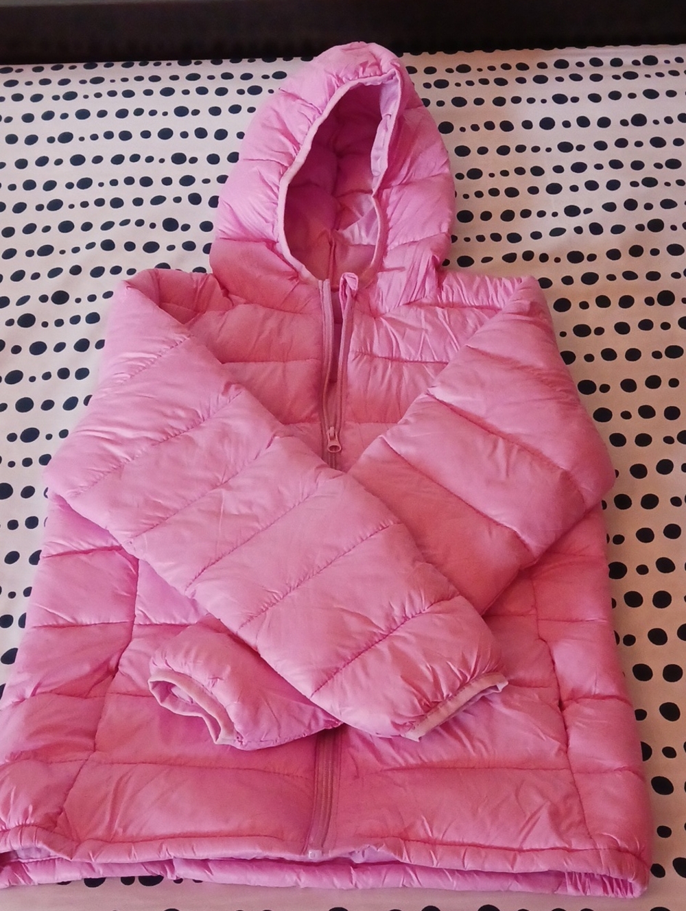 Kids Pink Hooded Puffer Jacket